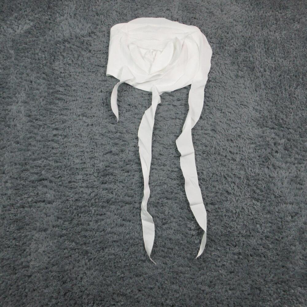 ADDCONFDT Blouse Womens L White Cropped Square Neck Ruffle Straps Lined NWT